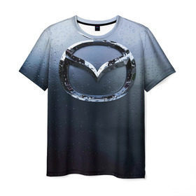 Мужская футболка 3D с принтом Мазда Дождь , 100% полиэфир | прямой крой, круглый вырез горловины, длина до линии бедер | mazda | мазда