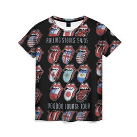 Женская футболка 3D с принтом The Rolling Stones , 100% полиэфир ( синтетическое хлопкоподобное полотно) | прямой крой, круглый вырез горловины, длина до линии бедер | англия | аргентина | блюз рок | канада | мик джаггер | музыка | песни | психоделический рок | ритм н блюз | рок | рок н ролл | ролинг | рот | стоун | стоунз | сша | флаг | язык | япония