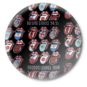 Значок с принтом The Rolling Stones ,  металл | круглая форма, металлическая застежка в виде булавки | англия | аргентина | блюз рок | канада | мик джаггер | музыка | песни | психоделический рок | ритм н блюз | рок | рок н ролл | ролинг | рот | стоун | стоунз | сша | флаг | язык | япония