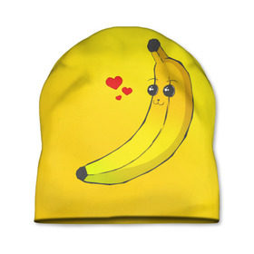 Шапка 3D с принтом Just Banana (Yellow) , 100% полиэстер | универсальный размер, печать по всей поверхности изделия | Тематика изображения на принте: banana | банан | желтый | оранжевый | фрукты