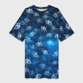 Платье-футболка 3D с принтом Летающие макаронные монстры ,  |  | галактикаб паттерн | звезды | космос | лапша | лмм | мем | пастафарианство | спагетти | тефтели | фрикадельки
