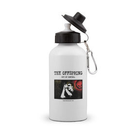 Бутылка спортивная с принтом The Offspring - out of control , металл | емкость — 500 мл, в комплекте две пластиковые крышки и карабин для крепления | Тематика изображения на принте: 