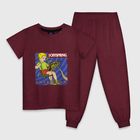 Детская пижама хлопок с принтом The Offspring - americana , 100% хлопок |  брюки и футболка прямого кроя, без карманов, на брюках мягкая резинка на поясе и по низу штанин
 | the offspring | качели | офспринг | оффспринг | рок | таракан | щупальце