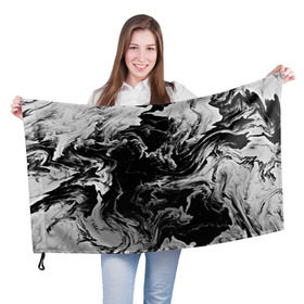 Флаг 3D с принтом vortex gray , 100% полиэстер | плотность ткани — 95 г/м2, размер — 67 х 109 см. Принт наносится с одной стороны | abstraction | color | spray | tie dye | абстракция | акварель | живопись | искусство | краски | текстуры