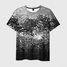 Мужская футболка 3D с принтом Чёрно белый цвет , 100% полиэфир | прямой крой, круглый вырез горловины, длина до линии бедер | abstraction | color | spray | tie dye | абстракция | акварель | живопись | искусство | краски | текстуры