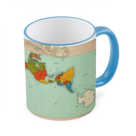 Кружка 3D с принтом Правильная карта мира. , керамика | ёмкость 330 мл | authagraph world map | австралия | азия | америка | глобус | гренландия | дизайн карты мира | европа | карта | мир