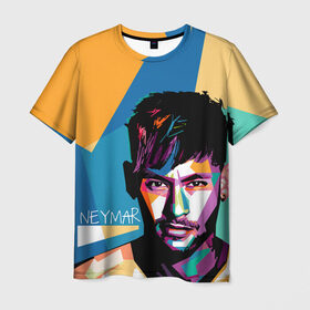 Мужская футболка 3D с принтом Neymar , 100% полиэфир | прямой крой, круглый вырез горловины, длина до линии бедер | Тематика изображения на принте: neymar | неймар | сборная бразилии