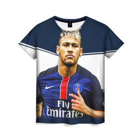 Женская футболка 3D с принтом Neymar , 100% полиэфир ( синтетическое хлопкоподобное полотно) | прямой крой, круглый вырез горловины, длина до линии бедер | neymar | psg | неймар | псж | сборная бразилии