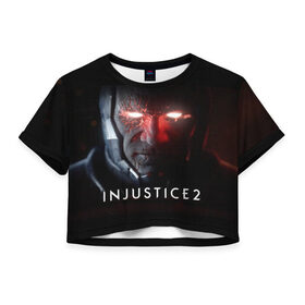 Женская футболка 3D укороченная с принтом injustice , 100% полиэстер | круглая горловина, длина футболки до линии талии, рукава с отворотами | битва | борьба | герои | герой | несправедливость | схватка | чудо