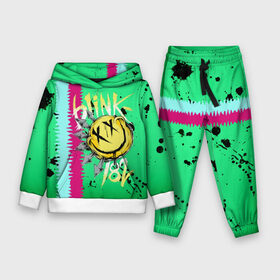 Детский костюм 3D (с толстовкой) с принтом Blink 182 ,  |  | blink | альтернативный рок | блинк | зеленый | линии | марк хоппус | музыка | мэтт скиба | панк | панк рок | песни | полосы | поп панк | рок | скейт панк | смайл | трэвис баркер