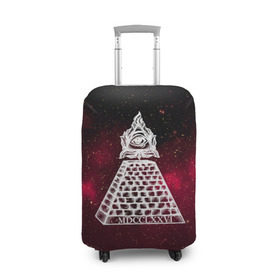 Чехол для чемодана 3D с принтом Масонский символ , 86% полиэфир, 14% спандекс | двустороннее нанесение принта, прорези для ручек и колес | вселенная | звезды | космос | масонский символ | массоны