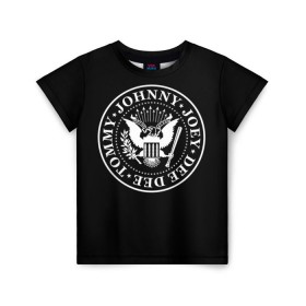 Детская футболка 3D с принтом The Ramones , 100% гипоаллергенный полиэфир | прямой крой, круглый вырез горловины, длина до линии бедер, чуть спущенное плечо, ткань немного тянется | punk | ramones | rock | панк | рамонс | рок