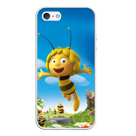 Чехол для iPhone 5/5S матовый с принтом Пчелка Майя , Силикон | Область печати: задняя сторона чехла, без боковых панелей | Тематика изображения на принте: вилли | майя | мая | пчелка | пчёлка майя | флип