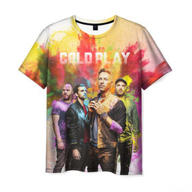 Мужская футболка 3D с принтом Coldplay , 100% полиэфир | прямой крой, круглый вырез горловины, длина до линии бедер | cold play | rock | колд плей | колд плэй | колдплей | колдплэй | рок