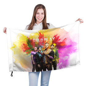 Флаг 3D с принтом Coldplay , 100% полиэстер | плотность ткани — 95 г/м2, размер — 67 х 109 см. Принт наносится с одной стороны | cold play | rock | колд плей | колд плэй | колдплей | колдплэй | рок