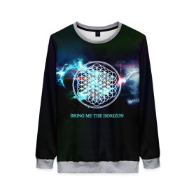 Женский свитшот 3D с принтом Bring Me the Horizon космос , 100% полиэстер с мягким внутренним слоем | круглый вырез горловины, мягкая резинка на манжетах и поясе, свободная посадка по фигуре | bmth | bring me the horizon | альтернативный метал | альтернативный рок | группа | достань для меня горизонт | дэткор | метал | рок | электроник рок