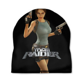 Шапка 3D с принтом TOMB RAIDER , 100% полиэстер | универсальный размер, печать по всей поверхности изделия | game | girl | gun | lara croft | tomb raider | девушка | игра | оружие | пистолет