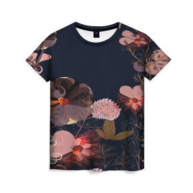 Женская футболка 3D с принтом Blossom fashion , 100% полиэфир ( синтетическое хлопкоподобное полотно) | прямой крой, круглый вырез горловины, длина до линии бедер | blossom | flower | бабочки | весна | лето | природа | расцвет | цвет | цветение | цветковое растение | цветок