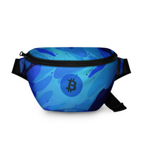 Поясная сумка 3D с принтом Blue Sea Camo Bitcoin , 100% полиэстер | плотная ткань, ремень с регулируемой длиной, внутри несколько карманов для мелочей, основное отделение и карман с обратной стороны сумки застегиваются на молнию | blue | camo | camouflage | coin | crypto | currency | ethereum | litecoin | mining | token | биткоин | биток | камо | камуфляж | крипта | крипто | криптовалюта | лайткоин | майнинг | ферма | эфир