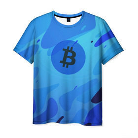 Мужская футболка 3D с принтом Blue Sea Camo Bitcoin , 100% полиэфир | прямой крой, круглый вырез горловины, длина до линии бедер | blue | camo | camouflage | coin | crypto | currency | ethereum | litecoin | mining | token | биткоин | биток | камо | камуфляж | крипта | крипто | криптовалюта | лайткоин | майнинг | ферма | эфир