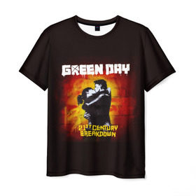Мужская футболка 3D с принтом Поцелуй Green Day , 100% полиэфир | прямой крой, круглый вырез горловины, длина до линии бедер | american idiot | green day | альтернативный | билли джо армстронг | грин дей | группа | зелёный день | майк дёрнт | музыка | панк | поп | поппанк | поцелуй | рок | стена | тре кул