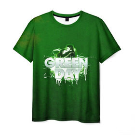 Мужская футболка 3D с принтом Зелень Green Day , 100% полиэфир | прямой крой, круглый вырез горловины, длина до линии бедер | american idiot | green day | альтернативный | билли джо армстронг | грин дей | группа | зелёный день | майк дёрнт | музыка | панк | поп | поппанк | поцелуй | рок | тре кул