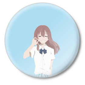 Значок с принтом Форма голоса Koe no katachi 2 ,  металл | круглая форма, металлическая застежка в виде булавки | anime | koe no katachi | shouko nishimiya | аниме | анимэ | голос | форма голоса | шоко нишимия