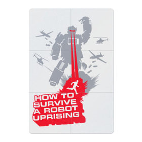 Магнитный плакат 2Х3 с принтом How to survive a robot uprisin , Полимерный материал с магнитным слоем | 6 деталей размером 9*9 см | Тематика изображения на принте: a | book | books | cosmos | how to | robot | survive | uprising | вертолет | книга | книги | космос | лазер | робот | самолет | трансформер | трансформеры