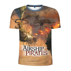 Мужская футболка 3D спортивная с принтом Airship pirates , 100% полиэстер с улучшенными характеристиками | приталенный силуэт, круглая горловина, широкие плечи, сужается к линии бедра | steampunk