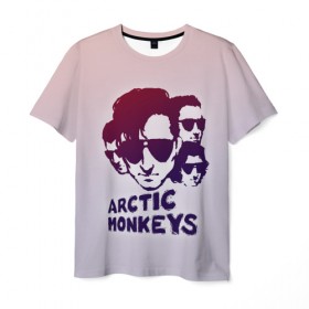 Мужская футболка 3D с принтом Группа Arctic Monkeys , 100% полиэфир | прямой крой, круглый вырез горловины, длина до линии бедер | 