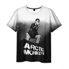 Мужская футболка 3D с принтом Солист Arctic Monkeys , 100% полиэфир | прямой крой, круглый вырез горловины, длина до линии бедер | Тематика изображения на принте: алекс тёрнер | арктик | арктические мартышки | гаражный | группа | джейми кук | инди рок | манкис | музыка | мэтт хелдер | ник о мэлли | обезьяна | постпанк ривайвл | психоделический | рок