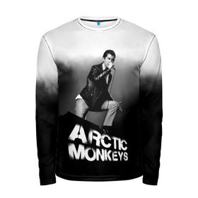 Мужской лонгслив 3D с принтом Солист Arctic Monkeys , 100% полиэстер | длинные рукава, круглый вырез горловины, полуприлегающий силуэт | Тематика изображения на принте: алекс тёрнер | арктик | арктические мартышки | гаражный | группа | джейми кук | инди рок | манкис | музыка | мэтт хелдер | ник о мэлли | обезьяна | постпанк ривайвл | психоделический | рок