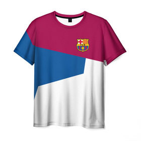 Мужская футболка 3D с принтом FC Barcelona 2018 #4 , 100% полиэфир | прямой крой, круглый вырез горловины, длина до линии бедер | Тематика изображения на принте: fc | барселона | эмблема