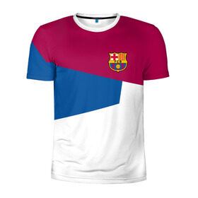 Мужская футболка 3D спортивная с принтом FC Barcelona 2018 #4 , 100% полиэстер с улучшенными характеристиками | приталенный силуэт, круглая горловина, широкие плечи, сужается к линии бедра | Тематика изображения на принте: fc | барселона | эмблема