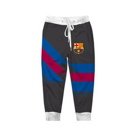 Детские брюки 3D с принтом FC Barcelona #7 , 100% полиэстер | манжеты по низу, эластичный пояс регулируется шнурком, по бокам два кармана без застежек, внутренняя часть кармана из мелкой сетки | fcb | барселона | геометрия | футбольный клуб