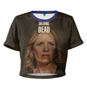 Женская футболка 3D укороченная с принтом Бойтесь ходячих мертвецов 3 , 100% полиэстер | круглая горловина, длина футболки до линии талии, рукава с отворотами | 