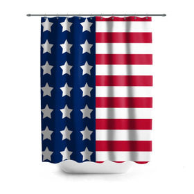 Штора 3D для ванной с принтом USA Flag , 100% полиэстер | плотность материала — 100 г/м2. Стандартный размер — 146 см х 180 см. По верхнему краю — пластиковые люверсы для креплений. В комплекте 10 пластиковых колец | star | usa | америка | белый | звезды | красный | линии | полосы | популярные | синий | сша | триколор | туристические | флаг | цвет | штаты