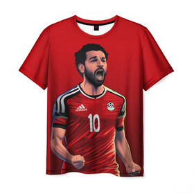 Мужская футболка 3D с принтом Мохамед Салах , 100% полиэфир | прямой крой, круглый вырез горловины, длина до линии бедер | mohamed salah ghaly | ливерпуль | мохаммед салах хамед гали | сборная египта | спорт | футбол