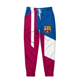 Мужские брюки 3D с принтом FC Barcelona 2018 , 100% полиэстер | манжеты по низу, эластичный пояс регулируется шнурком, по бокам два кармана без застежек, внутренняя часть кармана из мелкой сетки | fc | барселона | эмблема