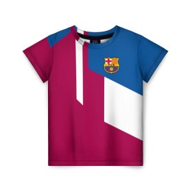 Детская футболка 3D с принтом FC Barcelona 2018 , 100% гипоаллергенный полиэфир | прямой крой, круглый вырез горловины, длина до линии бедер, чуть спущенное плечо, ткань немного тянется | fc | барселона | эмблема
