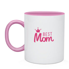 Кружка двухцветная с принтом Best Mom , керамика | объем — 330 мл, диаметр — 80 мм. Цветная ручка и кайма сверху, в некоторых цветах — вся внутренняя часть | best mom | mom | лучшая мама | мама | мамочка