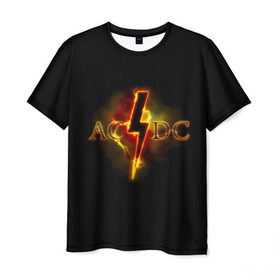 Мужская футболка 3D с принтом AC/DC огонь , 100% полиэфир | прямой крой, круглый вырез горловины, длина до линии бедер | ac dc | acdc | ангус янг | блюз рок | крис слэйд | надпись | рок группа | рок н ролл | стиви янг | хард рок | эксл роуз