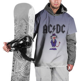 Накидка на куртку 3D с принтом AC/DC чертенок , 100% полиэстер |  | Тематика изображения на принте: 