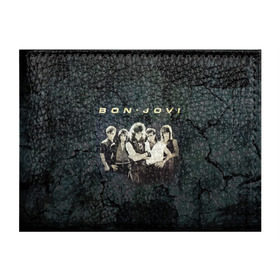 Обложка для студенческого билета с принтом Группа Bon Jovi , натуральная кожа | Размер: 11*8 см; Печать на всей внешней стороне | bon jovi | бон | бон джови | глэм | группа | джови | джон | рок | хард