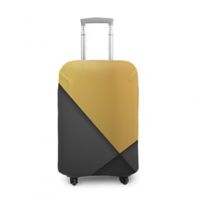 Чехол для чемодана 3D с принтом Golden-black , 86% полиэфир, 14% спандекс | двустороннее нанесение принта, прорези для ручек и колес | 