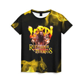 Женская футболка 3D с принтом Recuerdos Muertos , 100% полиэфир ( синтетическое хлопкоподобное полотно) | прямой крой, круглый вырез горловины, длина до линии бедер | глэм | группа | метал | монстры | рок | хард | хардрок | хэви | хэвиметал | шок | шокрок