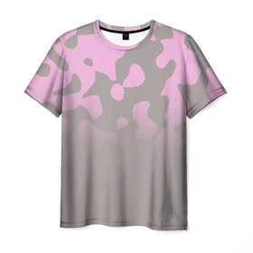 Мужская футболка 3D с принтом Камуфляж пурпурно-розовый Up , 100% полиэфир | прямой крой, круглый вырез горловины, длина до линии бедер | Тематика изображения на принте: 