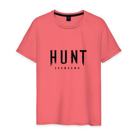 Мужская футболка хлопок с принтом Hunt: Showdown Black Logo , 100% хлопок | прямой крой, круглый вырез горловины, длина до линии бедер, слегка спущенное плечо. | crytek | game | hunt | hunt: showdown | hunter | monsters | showdown | игра | крайтек | охота | столкновение