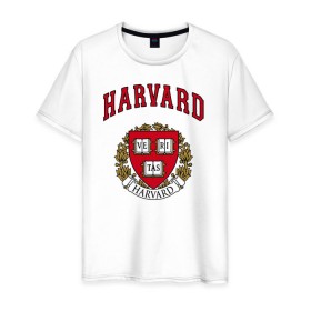Мужская футболка хлопок с принтом Harvard university , 100% хлопок | прямой крой, круглый вырез горловины, длина до линии бедер, слегка спущенное плечо. | вуз | гарвард | герб | лига плюща | массачусетс | престижный | сша | университет