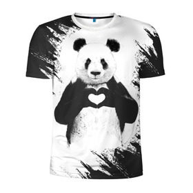 Мужская футболка 3D спортивная с принтом Panda love , 100% полиэстер с улучшенными характеристиками | приталенный силуэт, круглая горловина, широкие плечи, сужается к линии бедра | Тематика изображения на принте: 14 февраля | love | panda | panda love | день святого валентина | любовь | панда